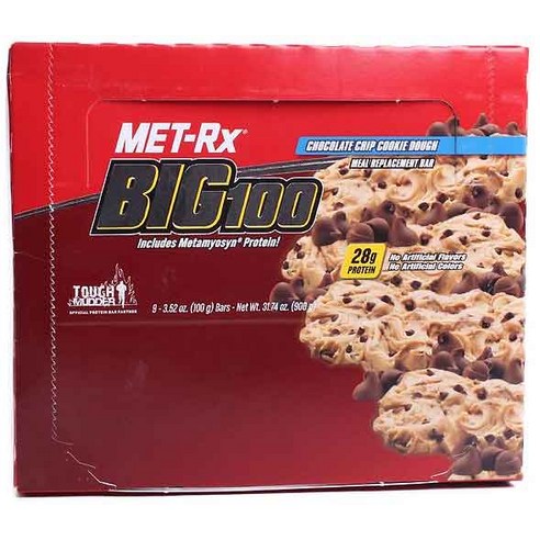 MET-Rx 빅 100 콜로설 100g, 9개입, Chocolate Chip Cookie