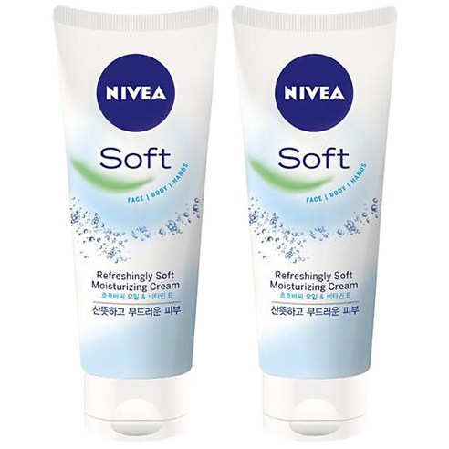 니베아 소프트 리프레싱 모이스처라이징 크림, 75ml, 2개