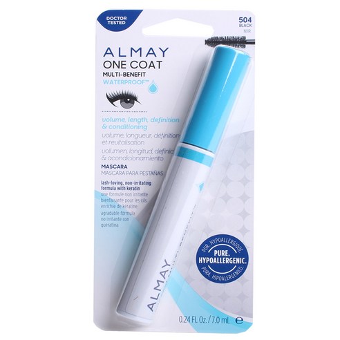 Almay 원 코트 멀티-베네피트 마스카라 7ml, Waterproof Black, 1개