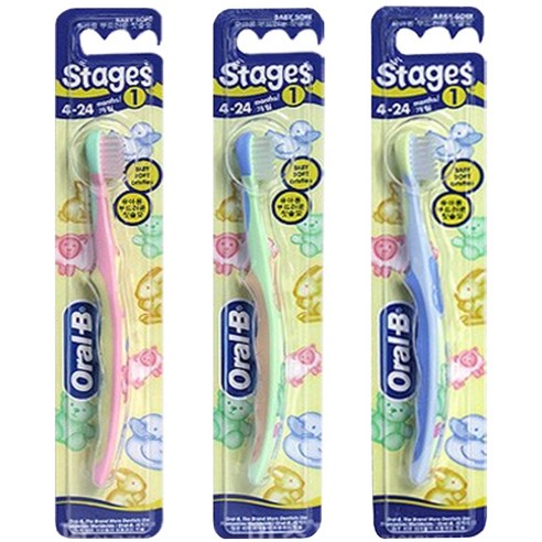 오랄비 스테이지스 유아 칫솔 1단계, 랜덤 발송, 3개