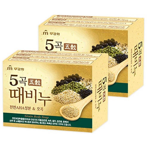 무궁화 5곡 때비누, 100g, 2개