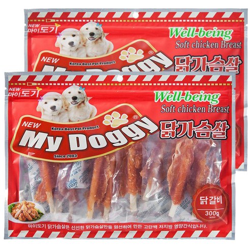 펫더맨 마이도기 강아지 간식 300g, 닭갈비, 2개