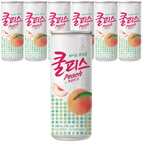 쿨피스 복숭아맛 캔 230ml, 7개