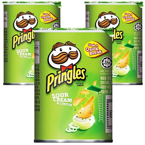프링글스 양파맛, 47g, 3개