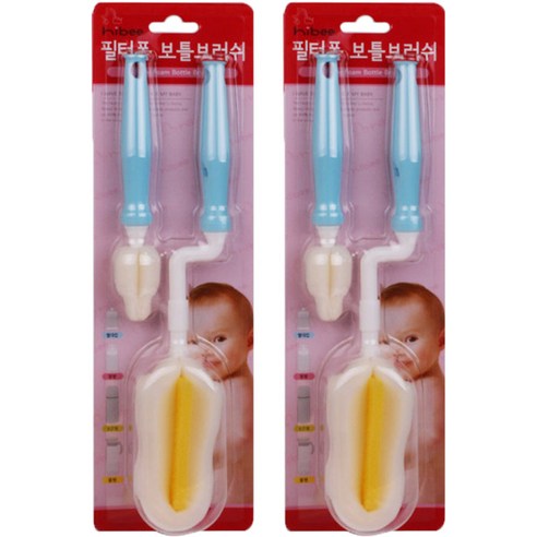 하이비 필터폼보틀브러쉬 회전형, 스카이, 2개