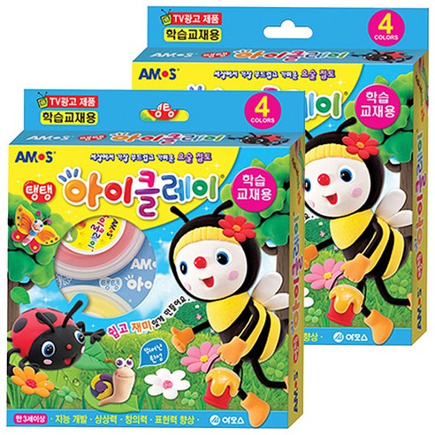 아모스 탱탱 아이클레이, 흰색,노랑,빨강,파랑, 2개