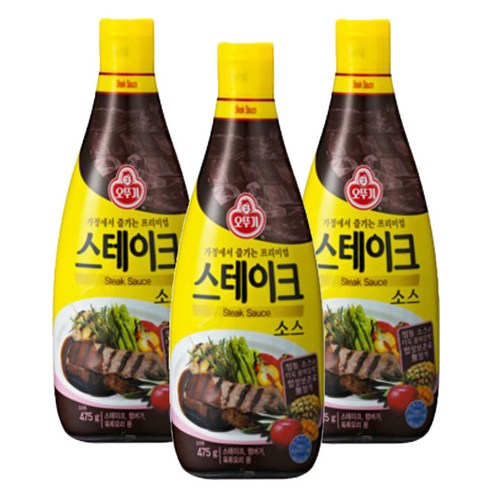 오뚜기 스테이크 소스, 475g, 3개