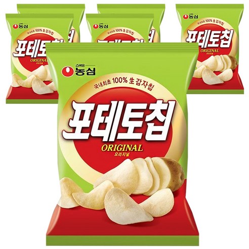 농심 포테토칩오리지널, 60g, 6개