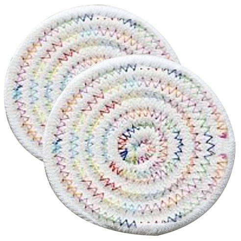 블럭마트 코튼 냄비받침/컵받침 11-12cm 2개입, TYPE4, 2개