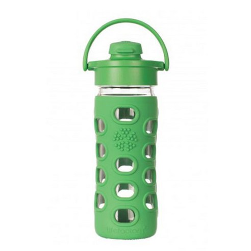 라이프팩토리 플립캡 글라스보틀, 그라스그린, 350ml