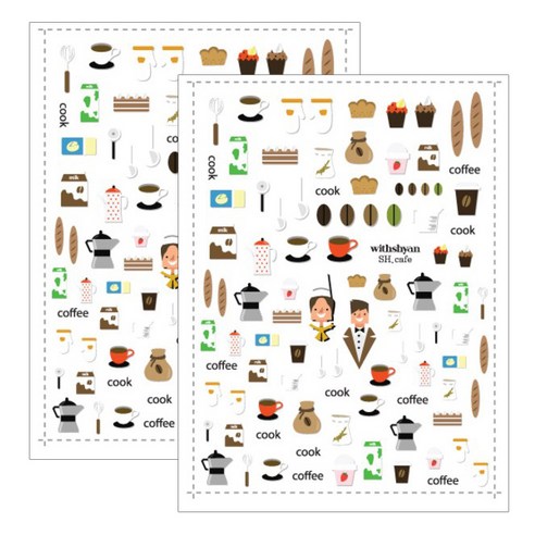 위드샨 0.03 스티커, cafe, 2개
