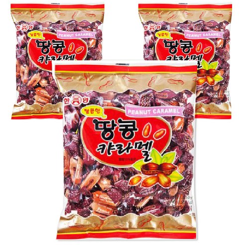한양제과 땅콩캬라멜, 400g, 3개