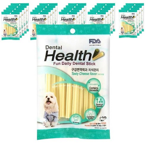 덴탈헬스 펀 데일리 애견껌, 치즈, 25개입
