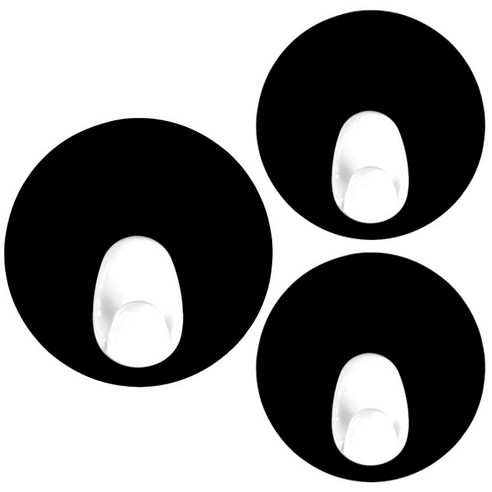 엘머스 라운드 다용도걸이, 블랙, 3개