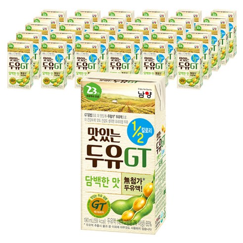 맛있는두유GT 담백한 맛, 190ml, 64개
