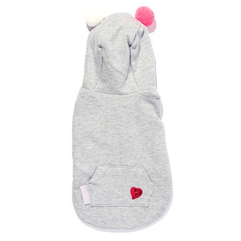 패리스힐튼 Pompom Hoody 강아지 후드티, Light Grey