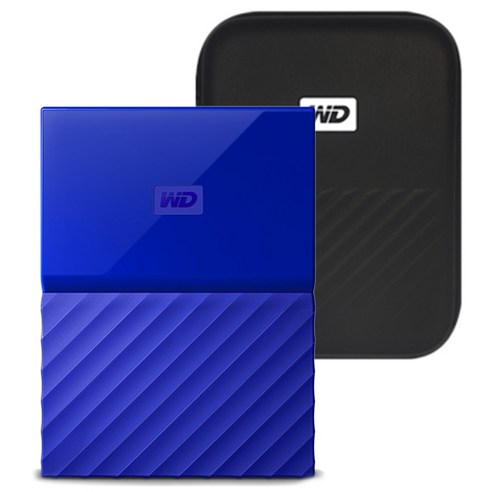 WD My Passport 휴대용 외장하드 + 파우치, 1TB, 블루