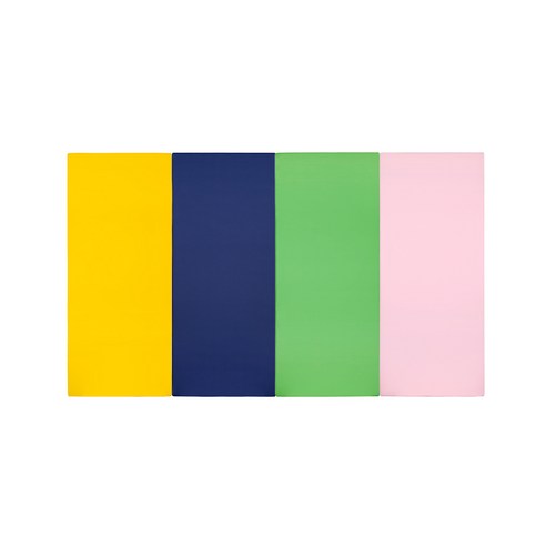 퍼니존 퍼니테라피 옐로우비비드 유아폴더매트, 옐로우 + 블루 + 그린 + 베이비핑크, W 240cm x L 140cm x 4cm