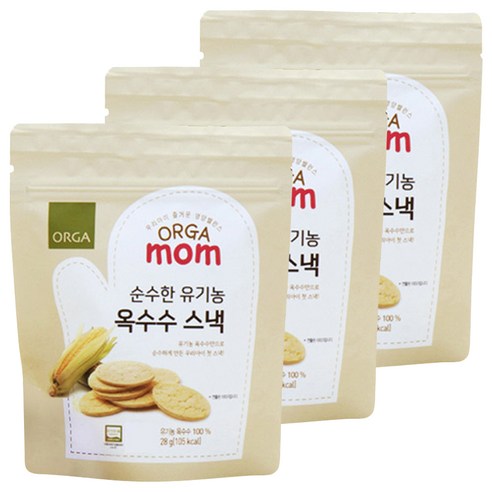 올가홀푸드 순수한 유기농 스낵, 옥수수, 3개