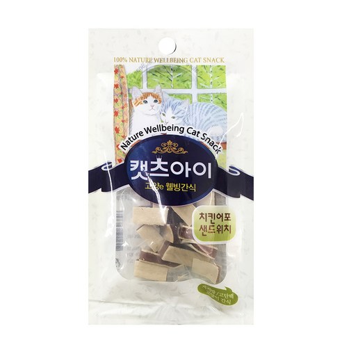 캣츠아이 치킨어포샌드위치 고양이 간식, 닭고기 + 어포 혼합맛, 30g, 1개
