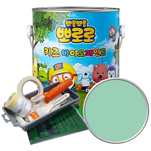 노루페인트 뽀로로 키즈 바이오 페인트 세트, 뽀로로연초록, 1L, 1세트