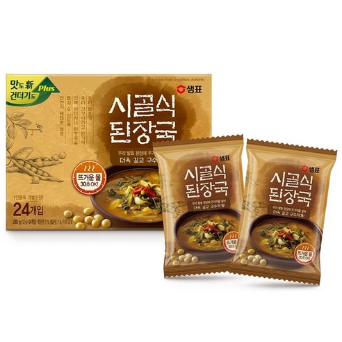 샘표 즉석 시골식 된장국, 12g, 24개입