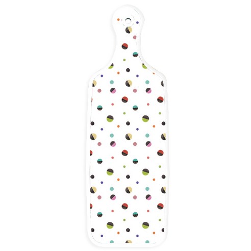 로엠디자인 양면 서빙도마 보드 소나무치자색, 배색원형, 1개