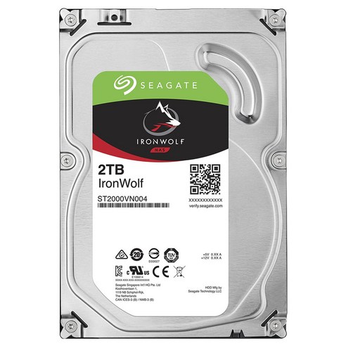 씨게이트 IronWolf SATA3 HDD, ST2000VN004, 2TB