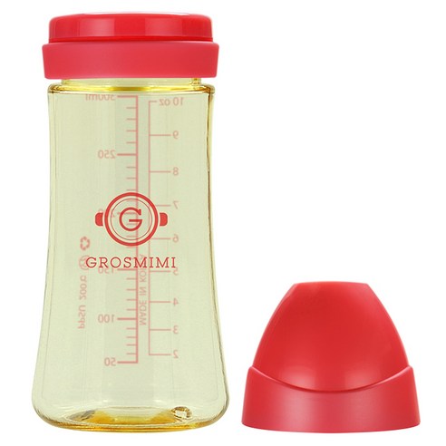그로미미 PPSU 젖병 300ml, 노꼭지, 레드