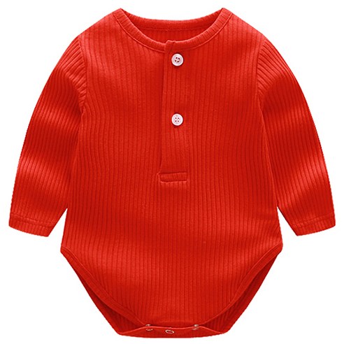 맘스케어 유아용 골지 투버튼 긴팔 바디수트