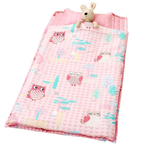 아이자리 사계절 순면 일체형 낮잠이불, 러브윙키