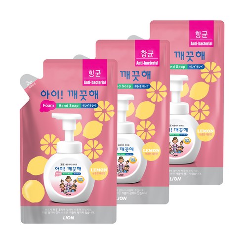 아이깨끗해 핸드워시 레몬향 리필, 200ml, 3개