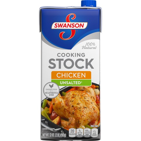 Swanson 쿠킹 스톡 치킨 언솔티드, 1개, 907g
