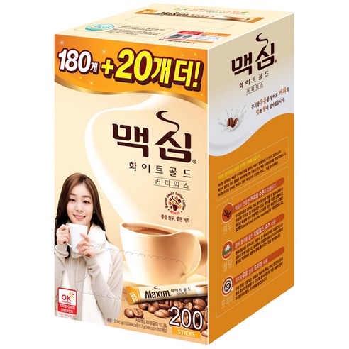 맥심 화이트 골드 커피믹스 스틱, 200개입, 1개