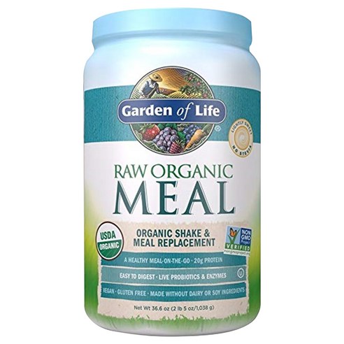 Garden of Life 로우 밀 오가닉 셰이크 파우더, 1.038kg, 1개