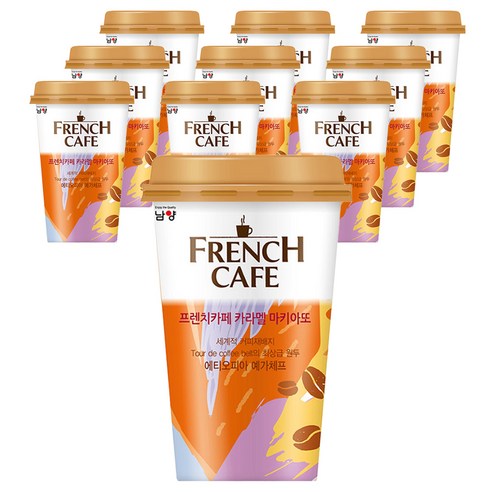 프렌치카페 카라멜 마키아또 컵커피, 200ml, 10개