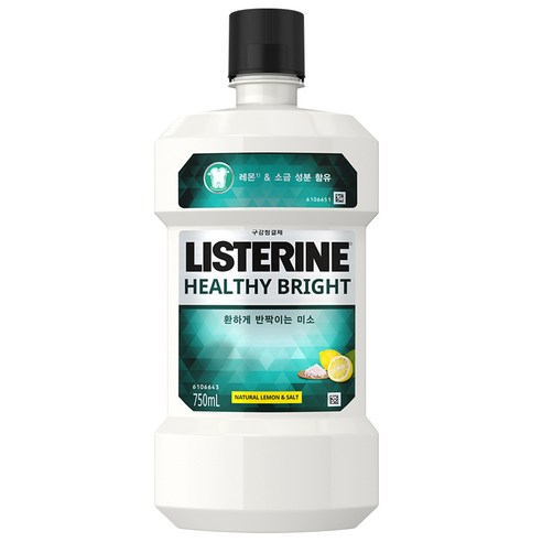 리스테린 헬씨 브라이트 구강청결제, 750ml, 1개