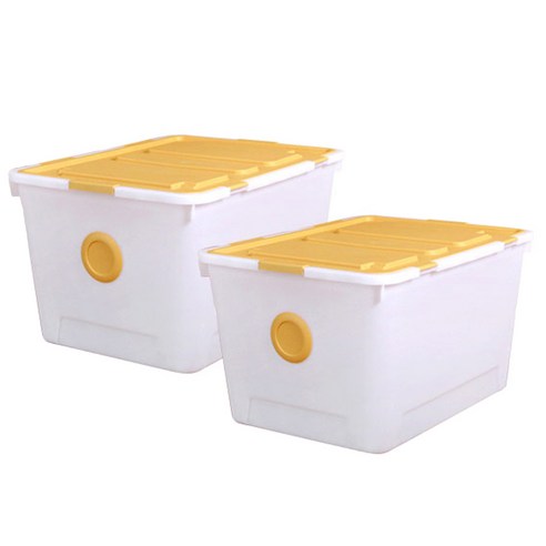 올리빙 도트 리빙박스 120L, 머스타드, 2개