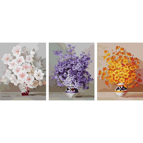 아트조이 DIY 명화그리기 키트 3단 세트 40x50cm, 삼색 화병