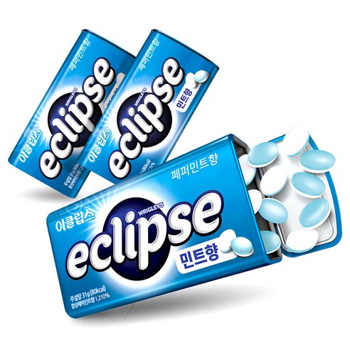 이클립스 페퍼민트향 캔디, 31g, 3개