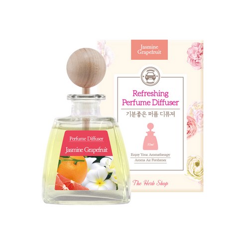 더허브샵 기분좋은 퍼퓸 차량용 디퓨져 50ml, 자스민 그레이프프룻, 1개