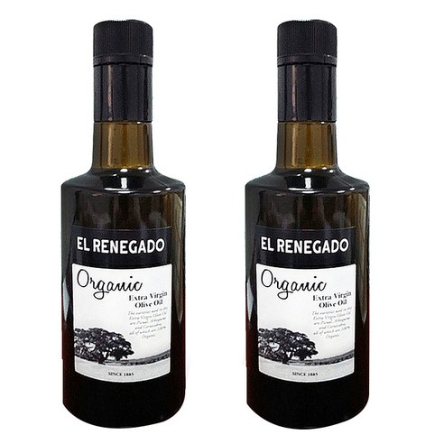 [쿠팡수입] 엘레네가도 유기농 엑스트라버진 냉압착 올리브오일, 500ml, 2개