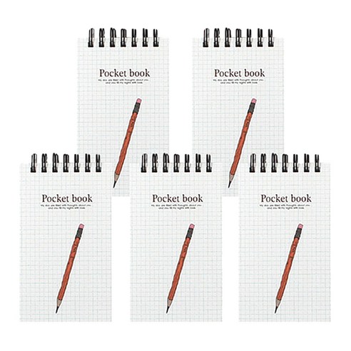 톡톡팬시 1000 포켓북 상철수첩, 모눈, 5개