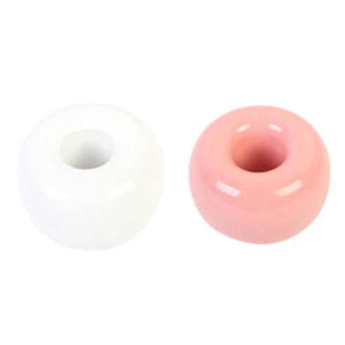 리빙듀오 스텐드 세라믹 칫솔꽂이, 화이트, 핑크, 2개입