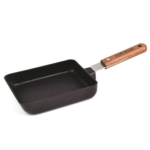 쿡앤쿡 스위드 원목핸들 IH 인덕션 미니사각 프라이팬, 13 x 18 cm, 1개 샌드위치후라이팬