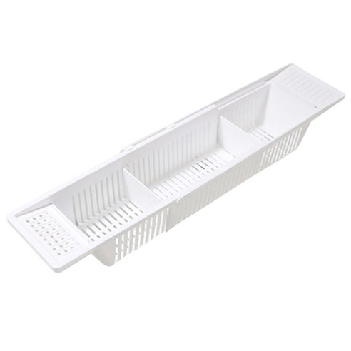 오션웰리빙 길이조절 욕실 정리함, 화이트, 1개