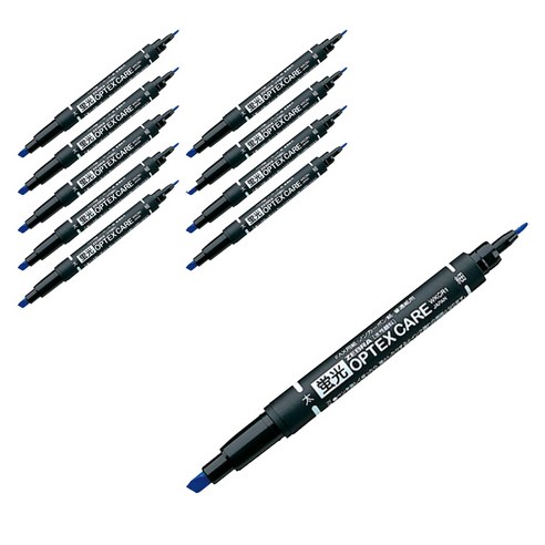 제브라 옵텍스 케어 형광펜, 다크블루, 10개