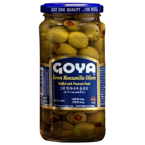 고야 그린 만자니야 올리브 절임, 344g, 1개