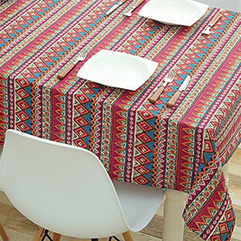 저스틴앤클로이 테이블웨어 보헤미안 디자인 식탁보, 레드, 65 x 65cm