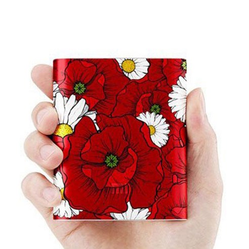 호랑무보 샤오미 10400 mAh 보조배터리용 디자인 스킨, 플라워 패턴(레드), 1개